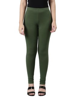 Go Colors - Soft Cotton Stretch Ankle Length Leggings For Women | Breathable, Mid Rise, Evergreen