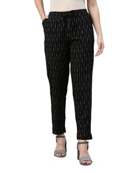 Go Colors - Women Stripe Blue Printed Pencil Pant