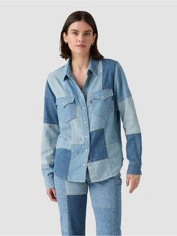 Levi's - Women's Patchwork Blue Relaxed Fit Shirt
