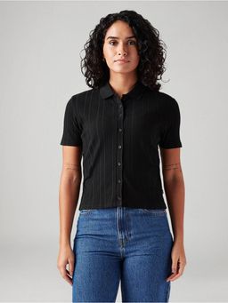 Levi's - Women's Black Textured Slim Fit Shirt