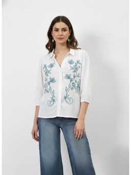 AAREIN - White Embroidered Shirt