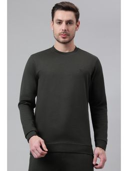 Van Heusen - Men Solid Crew Neck Full Sleeves Regular Fit Sweatshirt