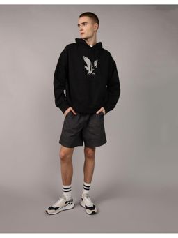 American Eagle - Men Black Logo Graphic Hoodie