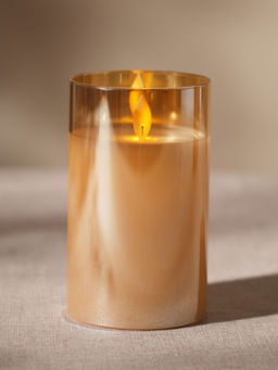 Pure Home + Living - Beige Natural LED Flickering Flame Candle (S)