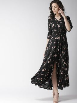 Twenty Dresses by Nykaa Fashion - Black Spot On Style Floral Maxi Dress