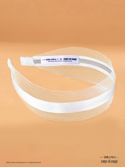 Hair Drama Co. - Hdc X Emily In Paris Net Hair Band with Ribbon - White