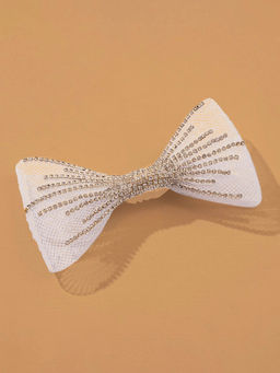 Hair Drama Co. - Hdc X Emily In Paris Crystal Net Hair Bow Alligator Clip - White