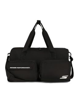 SKECHERS - Unisex Black Dual Pocket Duffle Bag With Detachable Strap