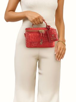 Hidesign - TERRA 03 Genuine Leather Women Red Crossbody Sling Bag with Detachable Strap