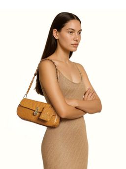 Hidesign - TERRA 04 Genuine Leather Women Tan Handbag & Pouch