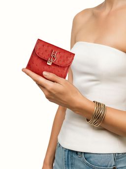 Hidesign - TERRA W1 Genuine Leather Women Red Bifold Wallet
