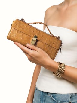 Hidesign - TERRA W2 Genuine Leather Women Tan Sling Bag With Detachable Strap