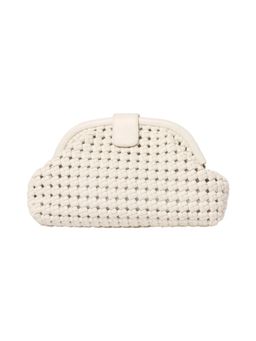 Forever New - Aspen Open Weave Soft White Clutch with Detachable Strap