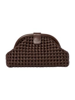 Forever New - Aspen Open Weave Soft Brown Clutch with Detachable Strap