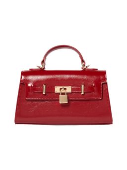 Forever New - Liana Lock Detail Top Handle Red Handbag with Detachable Strap