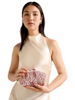 Forever New - Everly Orchid Flower Hardcase Clutch with Detachable Strap