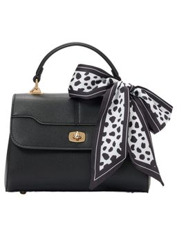 Forever New - Andi Lock Top Handle Black Handbag with Detachable Strap