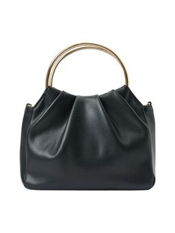 Forever New - Rebecca Ring Handle Black Handbag with Detachable Strap