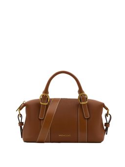 MIRAGGIO - Aira Brown Satchel Top Handle Bag With Detachable Strap