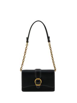 MIRAGGIO - Keisha Women Buckle Detail Small Black Handbag (S)