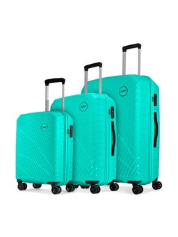 Skybags - Streax Turquoise Set of 3(S+M+L)Hard Luggage 56, 66 & 77cm Check-in Trolley Bag with 8 Wheel