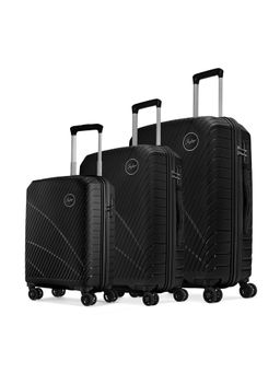 Skybags - Streax Black Set of 3 (S+M+L) Hard Luggage 56, 66 & 77cm Check-in Trolley Bag with 8 Wheel