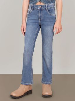 VERO MODA - Girl's Blue Mid Rise Flared Jeans