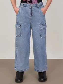 VERO MODA - Girl's Blue Denim Cargo Jeans
