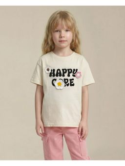 VERO MODA - Girl's Ecru Printed T-Shirt