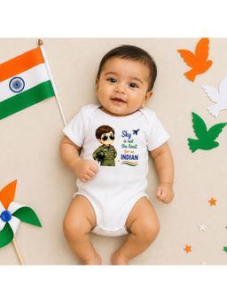 KNITROOT - White Sky Is Not The Limit For An Indian Printed Bodysuit