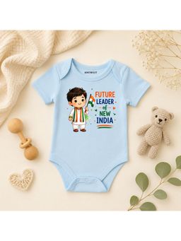 KNITROOT - Blue Future Leader Of New India Printed Bodysuit