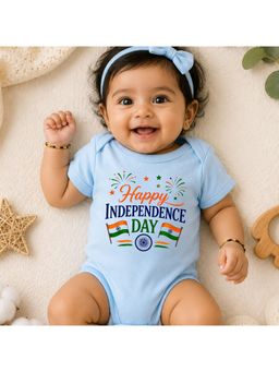 KNITROOT - Blue Happy Independence Day Printed Bodysuit