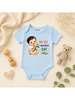 KNITROOT - Blue My 1St Independence Day Printed Bodysuit