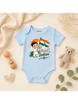 KNITROOT - Blue Proud Indian Printed Bodysuit