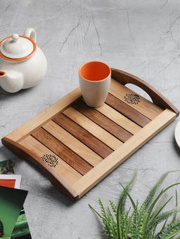 VarEesha - Tree of Life Sheesham & Beech Wood 15 Inch Serving Tray