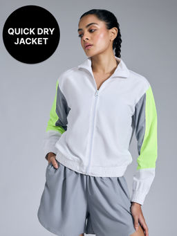 Kica - Quick-Dry Training Jacket With Zip Closure And Pockets Grey