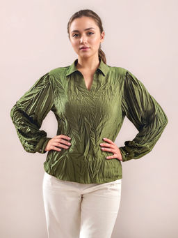 Zink London - Womens Green Solid Top