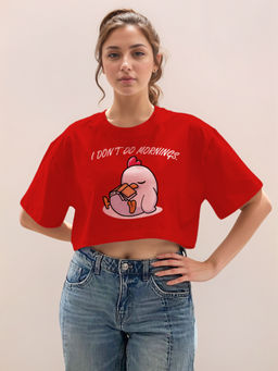 Zink London - Women Red Printed Half Sleeves T-Shirt