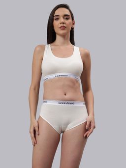 La Intimo - Laidback Hipster Racerback Combo Set - Cream