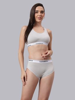 La Intimo - Laidback Hipster Racerback Combo Set - Grey