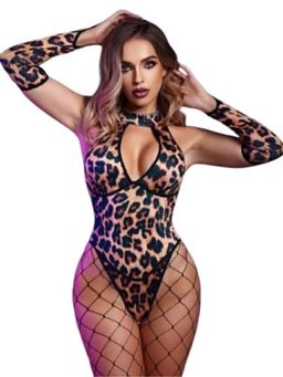 XIVIR - Women Babydoll Lace Chemise Sleepwear Lingerie Set with Panty - Beige