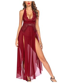 XIVIR - Women Lingerie Lace Babydoll Dress - Maroon