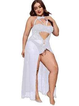 XIVIR - Women Lace Chemise Sleepwear Babydoll Teddy Lingerie - White
