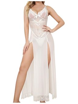 XIVIR - Chemise Mesh Sleepwear Sling Dress Sexy Babydoll - White