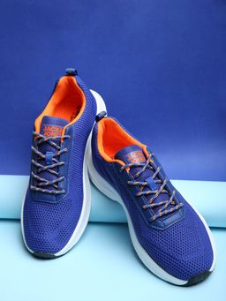 Jack & Jones - Blue Logo Print Knit Sneakers