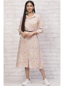 Rangriti - Pink Viscose A Line Dress