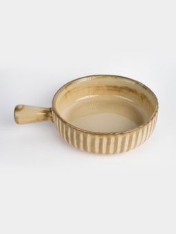 Simply Soho - Beige Ceramic Dishwasher and Microwave Safe Serving Pan Handled Platter