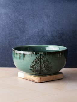 Simply Soho - Green Ceramic Dishwasher and Microwave Safe Serving Bowl