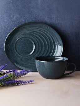 Simply Soho - Navy Blue handcrafted ceramic Cup and matching saucer