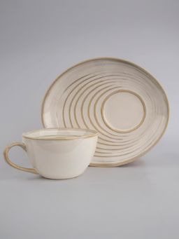 Simply Soho - Cream handcrafted ceramic cup and saucer
